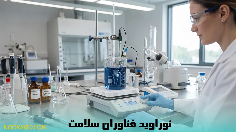 استفاده از استیرر آزمایشگاهی پیشرفته برای همزدن دقیق محلول‌های شیمیایی در پژوهشگاه